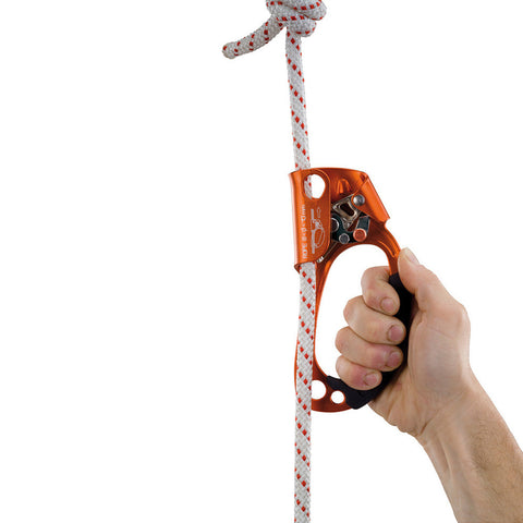 Climbing Technology Quick Up Handheld Ascender Shown Attached to Rope