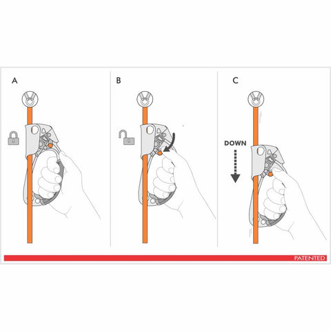 Climbing Technology Quick Up Handheld Ascenders Showing Locking Positions