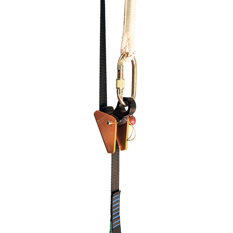 Mid Line Attachable Clamp Device Compatible with Rope, Webbing & Wire Cable Systems