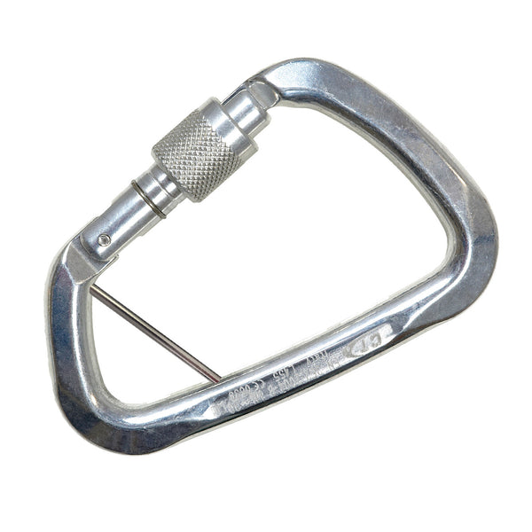 Climbing Technology alloy screw gate carabiner with captive bar and wide nose