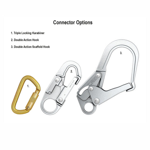 Twin Tail Lanyard  Connector Hardware Options