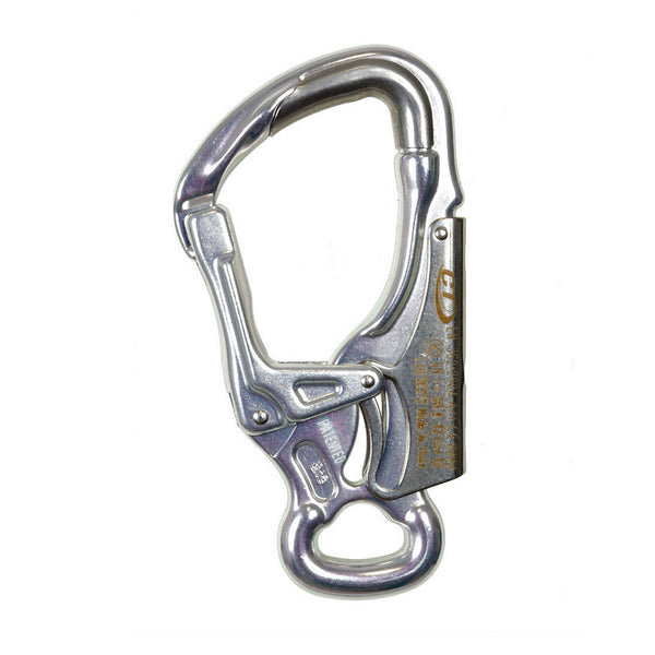 Climbing Technology alloy double action hook with stainless steel wear insert