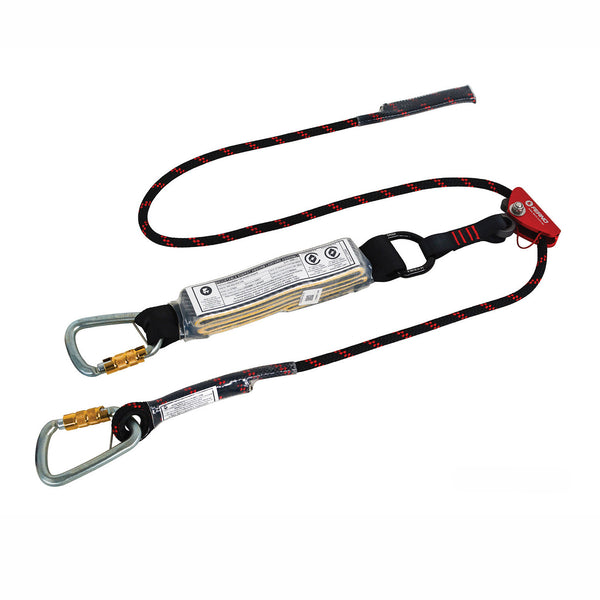 Ferno adjustable multi-purpose rope lanyard with shock absorber and rope grab