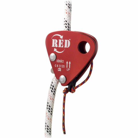 Red Back Rope Grab Back Up Device With Popper Cord Closed On the Rope