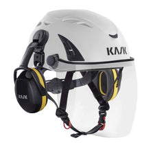 Full Face Clear / Transparent Visor On KASK High Performance Plus Helmet with Earmuffs Attached