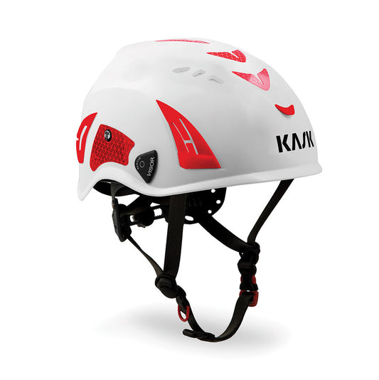 Climbing Helmet Kask Hp Plus Hi Vis Red and White