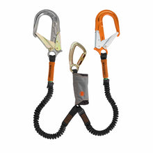 Twin Tail Flex Lanyards Steel Carabiner and Large Alloy Scaffold Hooks