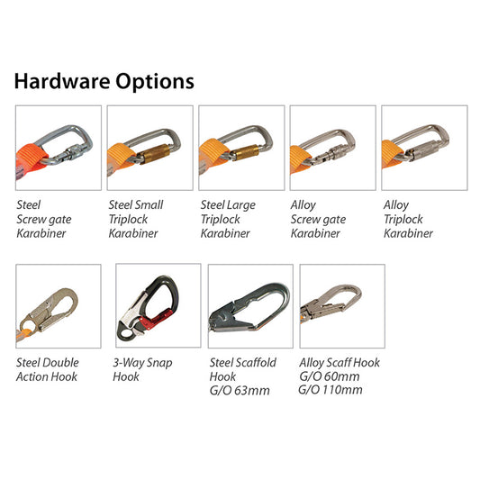Ferno Lanyard Mate Adjustable Absorber 2m - Steel Hardware
